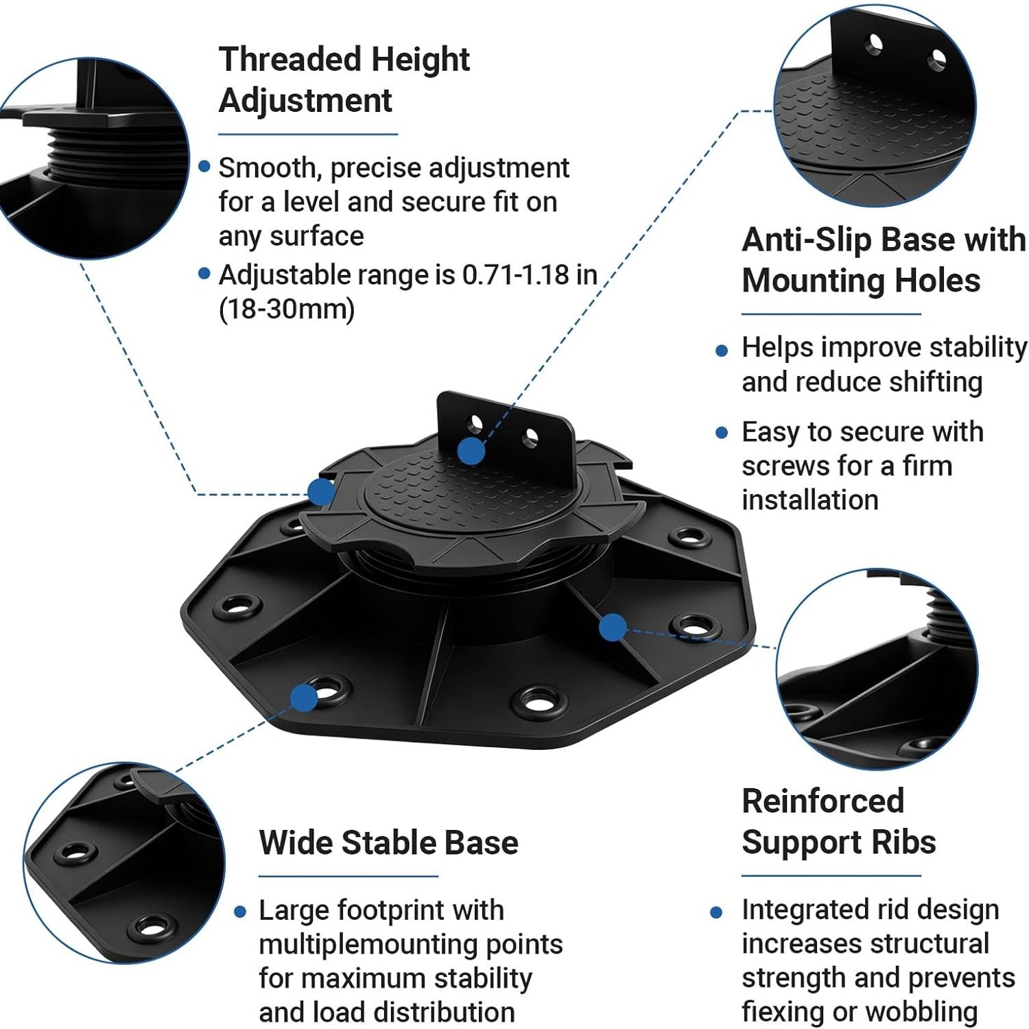 Adjustable Deck Pedestals 18-30mm (10 Pack)