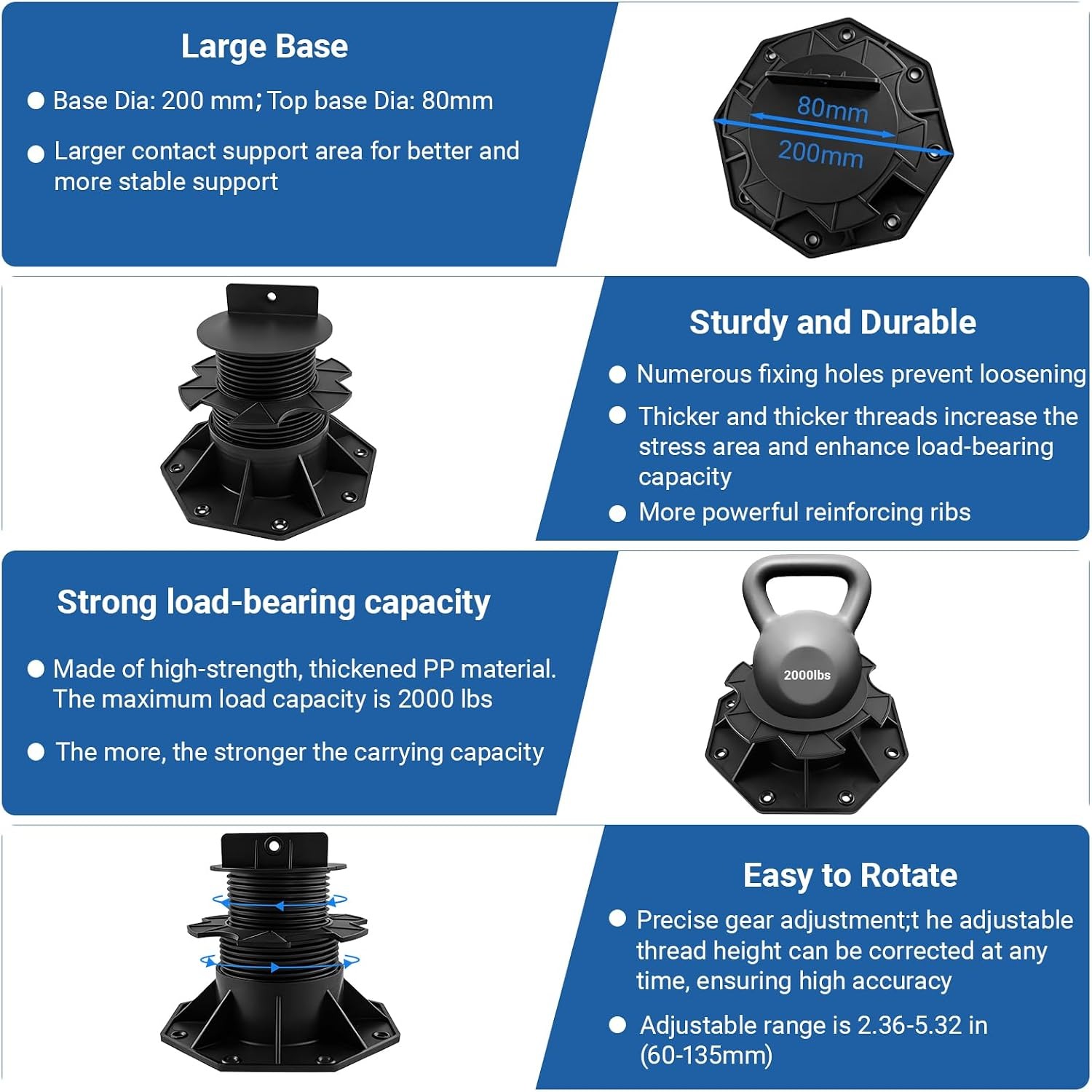 Adjustable Deck Pedestals 12 Pack (60-135mm): image 3