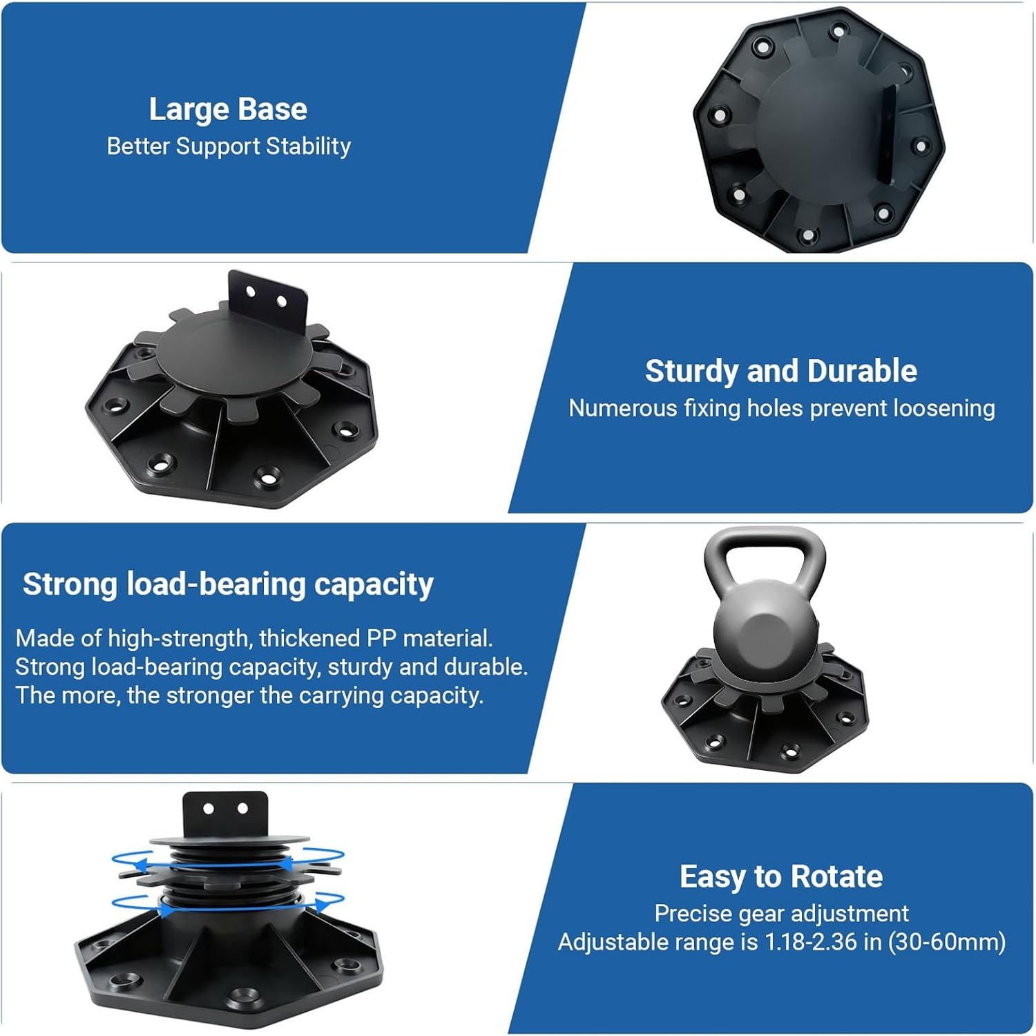 Adjustable Deck Pedestals 24 Pack (30-60mm)